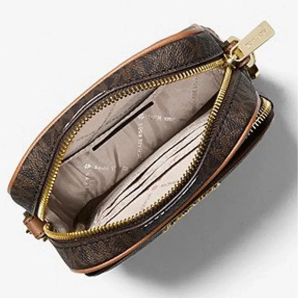 MICHAEL KORS 
Jet Set Travel Medium Logo Crossbody Flight Bag
# 35F1GTVC2B
Brown - Picture 3 of 16